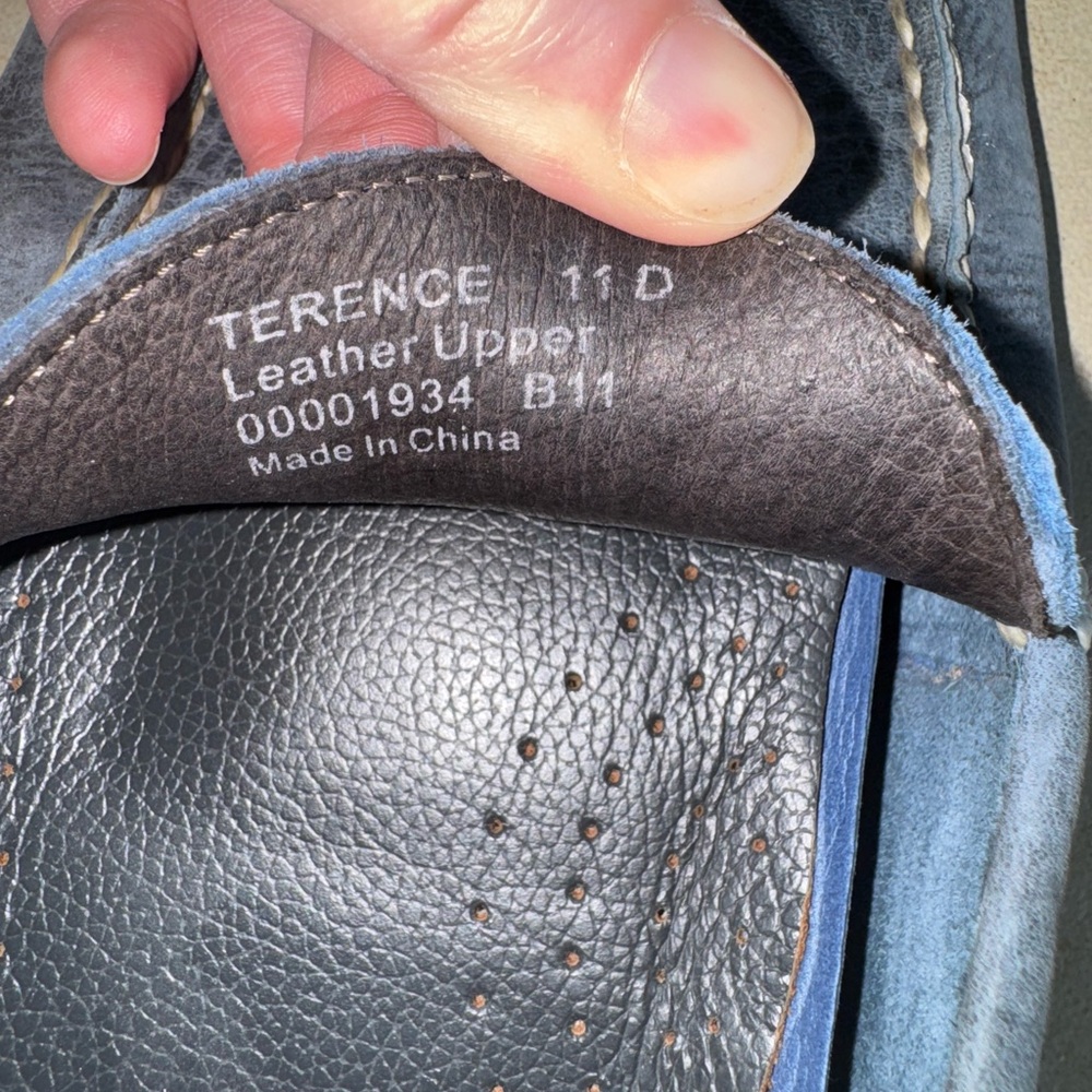 Men's Blue Leather Loafers - Picture 3 of 4